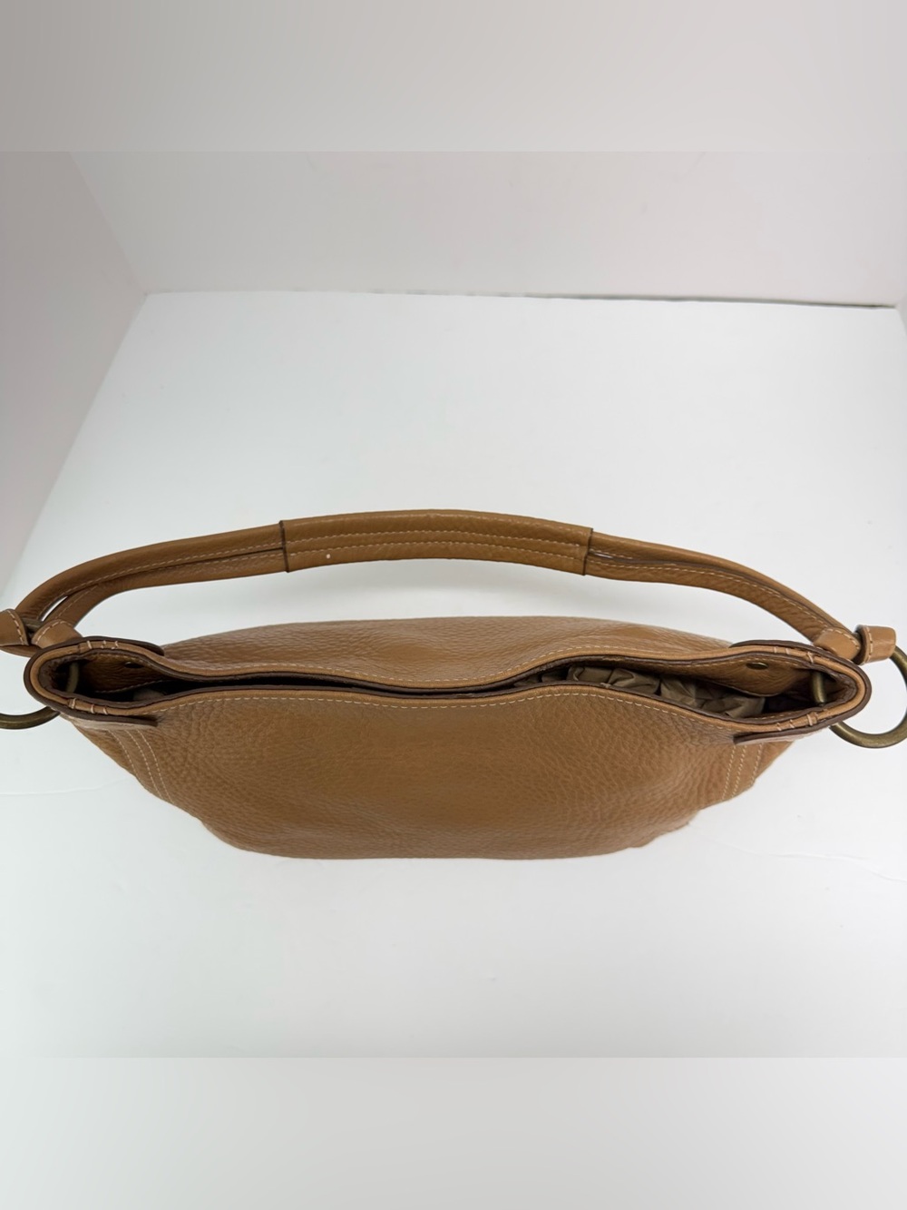 Vintage Fossil Brown Pebbled Leather Hobo Shoulder Bag - Picture 6 of 11